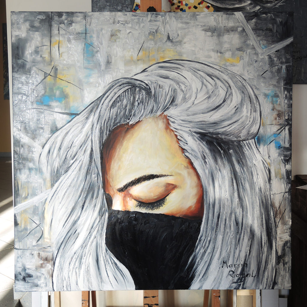 gray-girl-painting-art-marcin-rogal